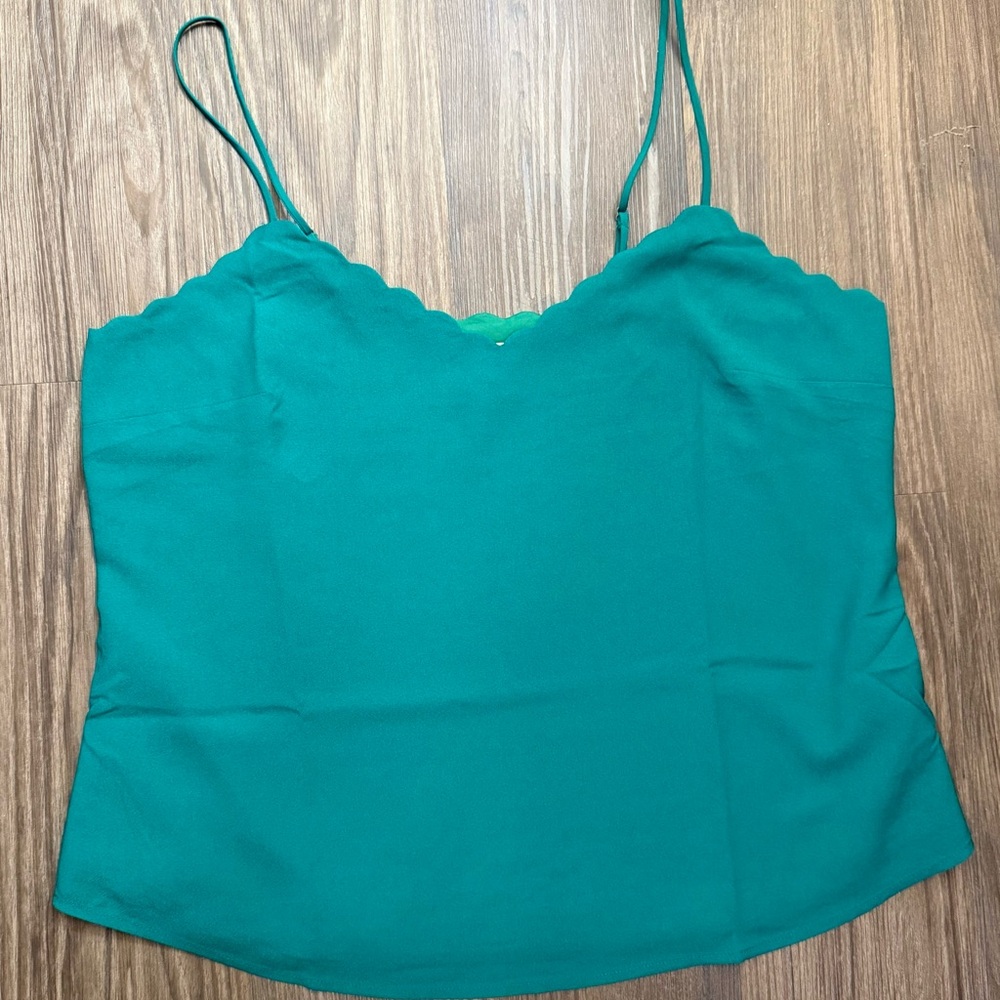 J. Crew Women’s Scalloped Neck Cami - Kelly Green